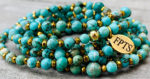 Sautoir en perles de turquoise naturelle