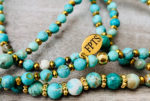 Sautoir en perles de turquoise naturelle