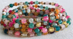 Sautoir en agate naturelle multicolor