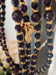 sautoir en agate violet